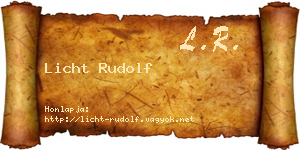 Licht Rudolf névjegykártya